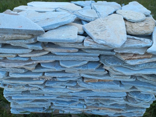 Плитняк златолит зелёный галтованный для цоколя купить в Гремячинске